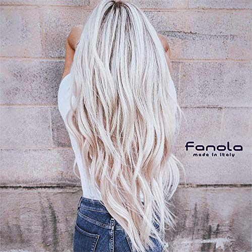 FANOLA Conjunto de Champú + Anti-amarilleo de pelo gris con mechas rubias y máscara amarilla, 2 x 350 ml.