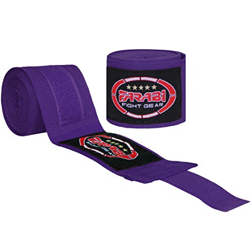 Farabi Kids Boxing Hand Wraps 2.5 Metros Hand Wraps estilo mexicano estirable (Purple)