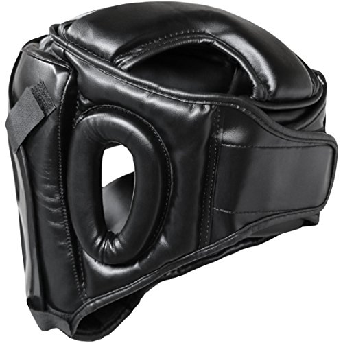 Farabi Sports Guardia Protector de Cabeza Cara de Ahorro de Casco con la Cara Frontal extraíble Grill (Black, Medium)