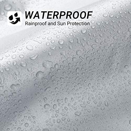 Favoto Funda para Bicicleta Exterior, 210D Oxford Cubierta Protector Impermeable al Aire Libre contra Lluvia/UV/Polvo/Nieve con Orificio de Bloqueo para Montaña Carretera, 200x70x110cm Plata