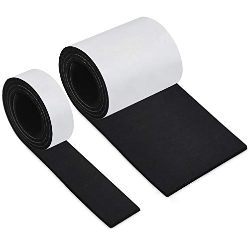 Fieltro Adhesivo Negro, HTBAKOI Fieltro Muebles Suelo 2 Rollos (100*10cm+100*2cm) Cinta Protector Fieltro Adhesivo Corte Libre en Cualquier Forma con Fuerte Adherencia para Muebles Sillas Objetos.etc