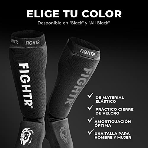 FIGHTR® Espinilleras - con Ajuste Acolchado Ideal | Espinilleras para Patadas en Kickboxing, MMA, Muay Thai y Otras Artes Marciales.