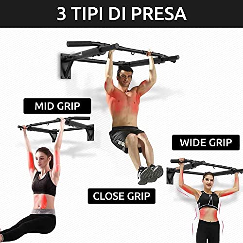 FIT FFitness - Barra de dominadas de pared con forma de pared, multifunción, barra de pull Up Chin Up Multi-Grip Bar Max 150 kg