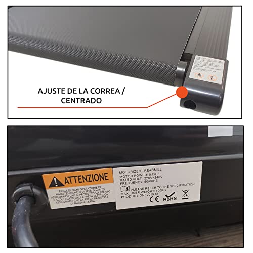 Fitness FLTP638A - Alfombra para caminar eléctrica plegable, ahorra espacio, motorizada para caminar