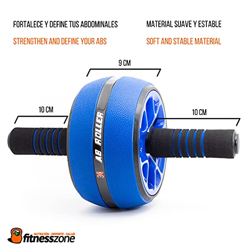 Fitness Zone - Rueda Abdominal Ab Wheel Roller | Entrenamiento para abdominales | Con alfombrilla antideslizante para Entrenamiento en casa