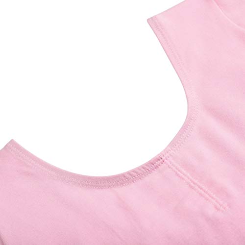 FONLAM Maillot de Ballet Danza para Niña Traje Leotardo Maillot Clásico Gimnasia Manga Larga Actuación Fiesta Niña Invierno Otoño (11-12 Años, Rosa)