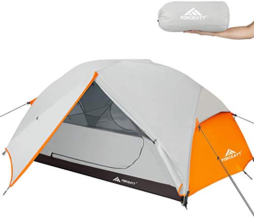 Forceatt Tienda de Campaña 2 Personas 100% Impermeable, Ventilación Doble Capa Peso Ligero Acampar Tienda, Fácil de Instalar, Ideal para Practicar Senderismo y Actividades al Aire Libre.