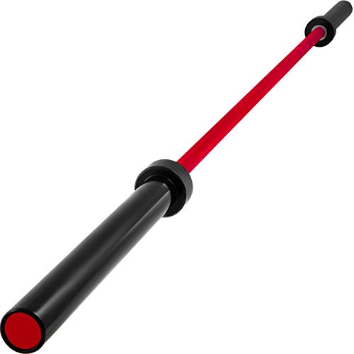 Frantools 2M Barra Olímpica Levantamiento de Pesas Ideal 15 KG para Dar Forma a Los Músculos Fortalecer Las Sentadillas y Las Estocadas Apto (Rojo)