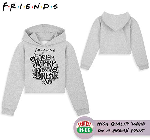 Friends Chandal Niña, Ropa Niña de Algodon, Set de Sudadera con Capucha y Leggins Niña, Sudadera Niña Corta, Regalos para Niñas y Adolescentes 7-14 Años (Gris/Negro, 7/8)