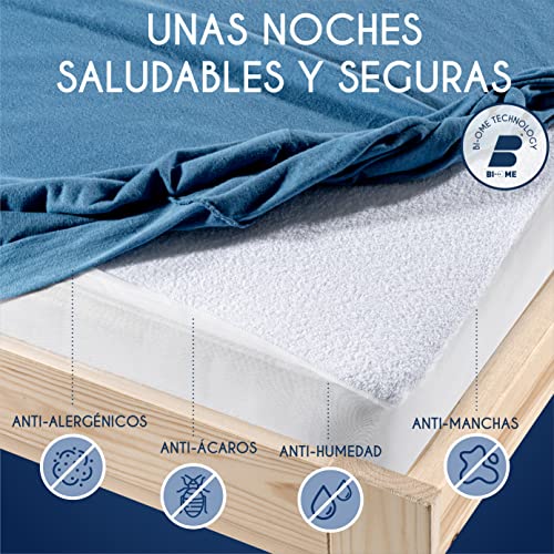 Funda Colchon 160 x 200 cm Impermeable - Dreamzie - Protector Colchon Oeko-Tex® Hipoalergénico, Anti-Bacteriano, Anti-Acaros - Made in EU