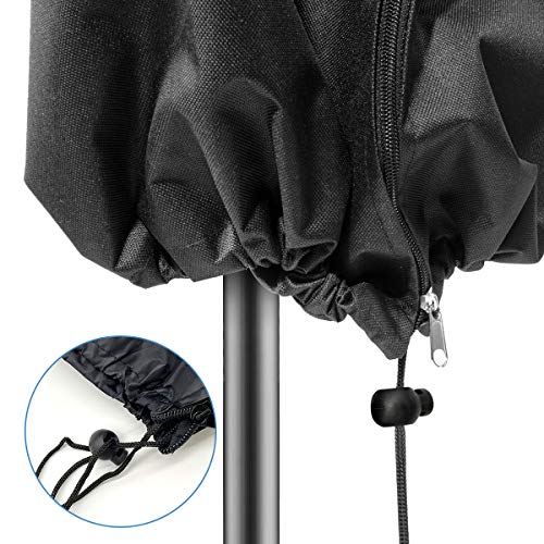 Funda para sombrilla colgante, impermeable, resistente al viento, antirrayos UV, resistente a la rotura, tela Oxford 210D, extragrande, tejida, con cremallera, 265 x 40/70/50 cm, color negro