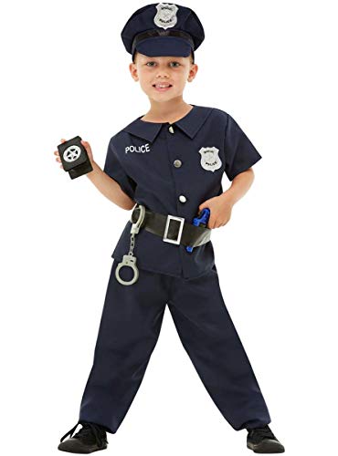 Funidelia | Disfraz de policía para niño Talla 5-6 años ▶ Guardia, Agente, FBI, Profesiones - Color: Azul - Divertidos Disfraces y complementos para Carnaval y Halloween