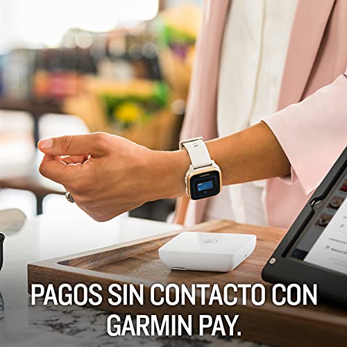 Garmin Venu Sq, Reloj Inteligente con GPS, Blanco y Dorado