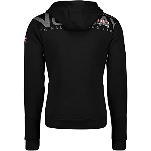 Geographical Norway FESPOTE Men - Sudadera Bolsillo Canguro Hombre - Sudadera Logotipo Hombre - Hoodie Manga Larga Capucha Hood - Sudadera Invierno Capucha Cremallera Sweat (Negro L)