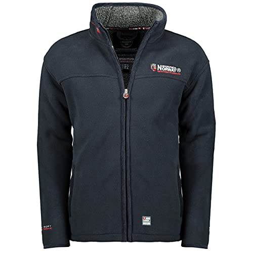 Geographical Norway ureka Hombre Chaqueta Polar Chaqueta Polar Cálido Piel de Peluche Forro Talla S-XXX - Azul Marino, X-Large