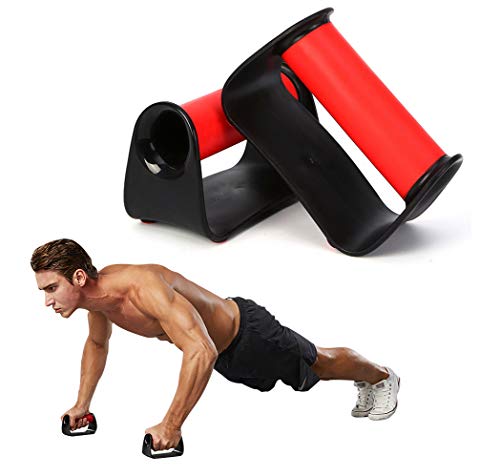 GGPOWER Push up Bars Soporte para Flexiones Stands para Entrenador de la Parte Superior del Cuerpo, Pecho, Brazo y Ejercicio de Espalda (Red)