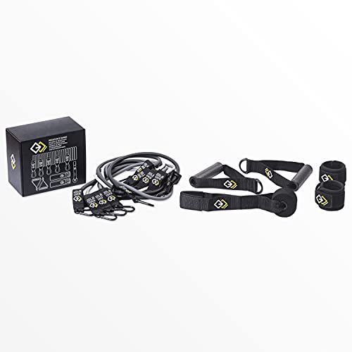 GJELEMENTS Bandas Elásticas de Musculacion - Set de Gomas Elásticas Premium - Cintas de Resistencia - Equipo de Entrenamiento, Ejercicio, Fitness, Deporte, Gym para Casa