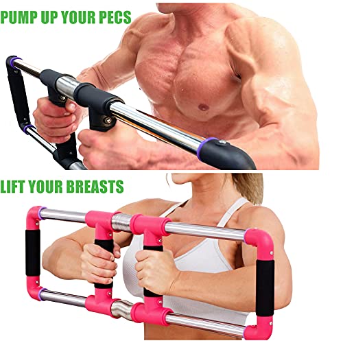 GOFITNESS Barra de Presión Push Down – Máquina para Fortalecer Pectorales – Barras de Presión de Muelle para Ejercitar Brazos - Portátil para Ejercitarse en Casa, Viajes o Exteriores