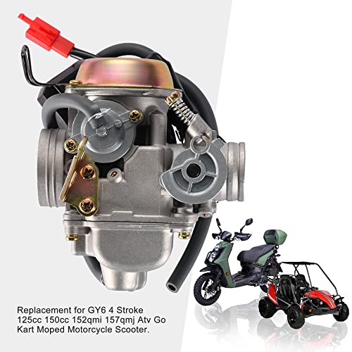 GOOFIT Carburador Moto 24mm Pd24j Con Filtro Combustible Del Manguitos Pit Bike 125cc Reemplazo Para 4 Tiempos 150cc Atv Quad Chino Motor 157qmj Scooter Go Kart Ciclomotor Plata