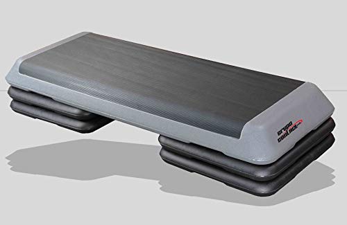 Grupo Contact Step Aerobic, Profesional con 4 Alturas (escalones) Color Negro/Gris Medidas: 113 x 42 x 21 cm.