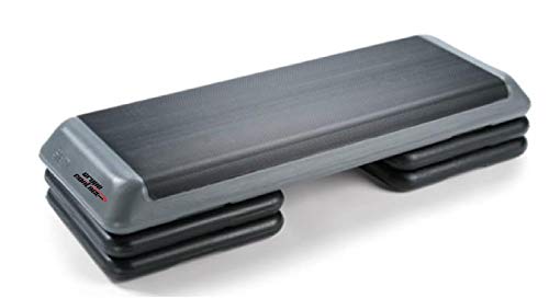 Grupo Contact Step Aerobic, Profesional con 4 Alturas (escalones) Color Negro/Gris Medidas: 113 x 42 x 21 cm.