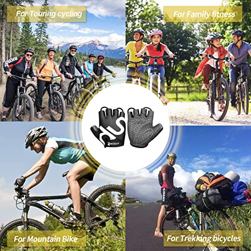 Guantes de Ciclismo Medio Dedo Unisex Guantes de Bicicleta sin Dedos con Relleno Antideslizante para MTB, Ciclismo de Carretera, Gimnasio, Crossfit y Levantamiento de Pesas XL