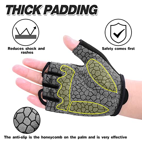 Guantes de Ciclismo Medio Dedo Unisex Guantes de Bicicleta sin Dedos con Relleno Antideslizante para MTB, Ciclismo de Carretera, Gimnasio, Crossfit y Levantamiento de Pesas XL