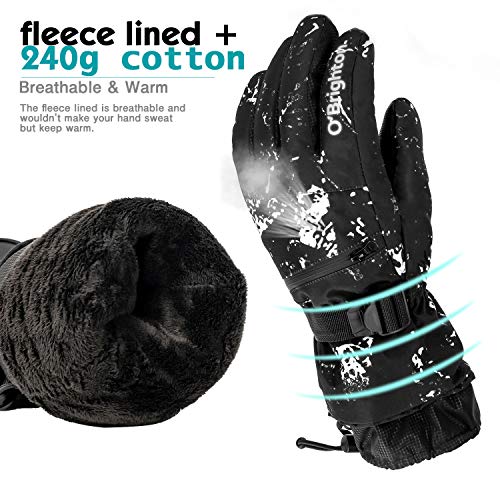 Guantes de esquí Impermeables de Invierno cálidos Guantes de Snowboard fríos Guantes de Pantalla táctil para Deportes al Aire Libre Hombres Mujeres