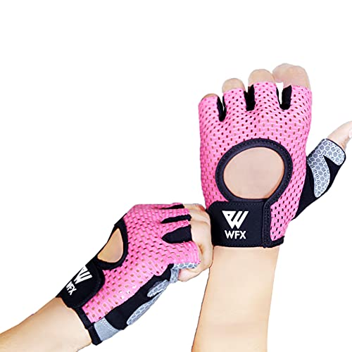 Guantes de fitness transpirables para hombre y mujer, para levantamiento de pesas, para culturismo, gimnasio, entrenamiento, crossfit, entrenamiento de fuerza (rosa, M)