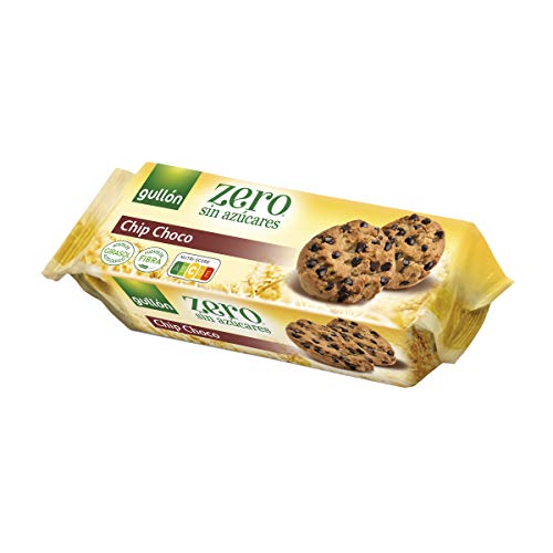 Gullón Galleta Chocolate Chips ZERO sin azúcares, 125 Gramos