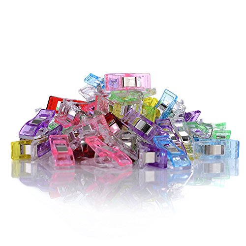 GWHOLE 60 Clips de Costura Pinzas Costura de Colores -27 x 10mm Clips Plástico para Coser, Hacer Colchas, Clips Manualidad, Trabajos de Tejido