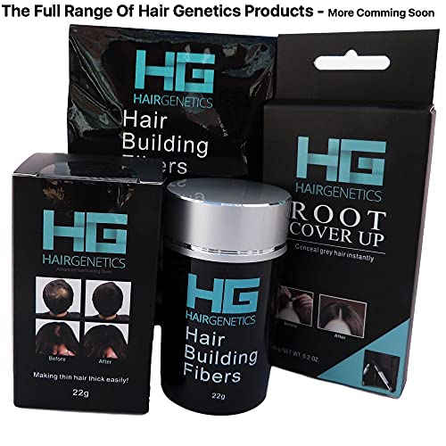 Hair Genetics® Retoca Raíces de Polvos Minerales de Aspecto Natural - Retocador de Raíces tras Coloración del Pelo para Cubrir Canas - Tinte de Cejas que Define y Rellena en Segundos (Castaño Oscuro)