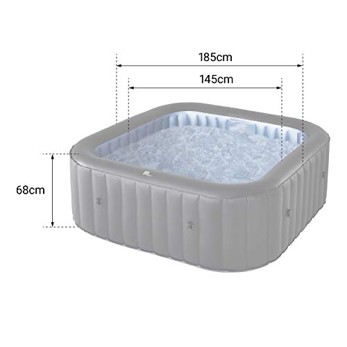 Happy Garden SPA Hinchable Cuadrado 185 cm – 6 Personas