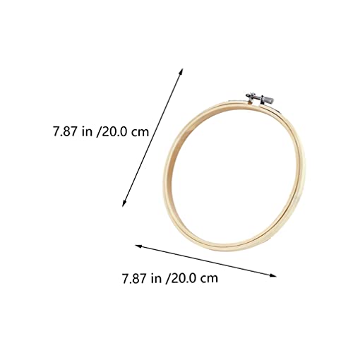 Happyyami 12 Piezas 20Cm Aros Redondos de Madera para Bordar Aros de Madera Ajustables para Punto de Cruz Aros de Aro Venta por Mayor para Arte Aros de Costura