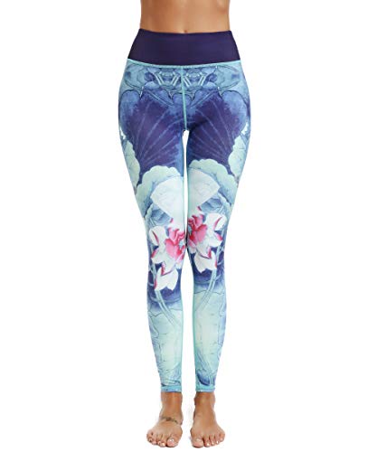 HAPYWER Pantalones de yoga para mujer, cintura alta, gimnasio, polainas deportivas, control de barriga, polainas de pilates, entrenamiento de compresión