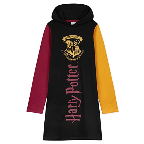 HARRY POTTER Sudadera Niña, Vestidos Sudadera con Capucha Algodón, Regalos para Niñas y Adolescentes (Negro Multi, 9-10 Años)