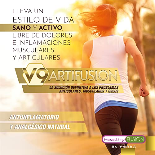 HealthyFusion by Fersa Antiinflamatorio y Analgésico, Protege y repara músculos y articulaciones, Elimina dolores y repara lesiones, Cúrcuma, Glucosamina, Condroitina, MSM, 90 Cápsulas