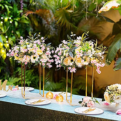 Helikim 1 Pieza Soporte de Flor de Columna de florero de Piso de Flor de Metal/Estante de exhibición de centros de Mesa geométricos para mesas para Decoraciones de Boda de Fiesta en casa,120cm