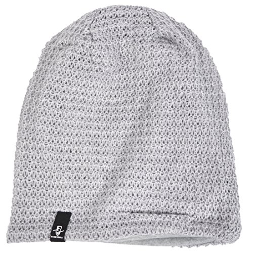 Hombre Gorro de Punto Slouch Beanie Knit Invierno Verano Hat (Gris Claro)