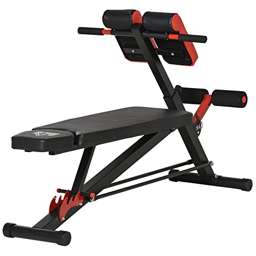 HOMCOM Banco de Mancuerna Banco Abdominales con Respaldo Inclinable en 3 Posiciones y Altura Ajustable Banco de Pesas Musculación para Fitness Entrenamiento 64x146x73,5-85 cm Negro