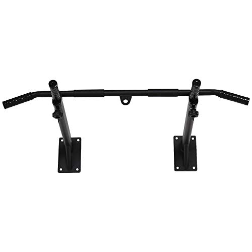 HOMCOM Barras de Dominadas para Pared Entrenamiento Muscular Pull Up para Casa Carga Máxima 150 kg Negro