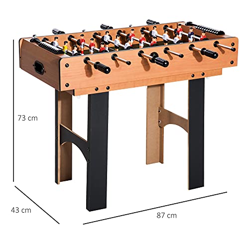 HOMCOM Mesa Multijuegos 4 en 1 Incluye Futbolín Air Hockey Ping-Pong y Billar Juguete de Madera para Niños y Adultos 87x43x73cm