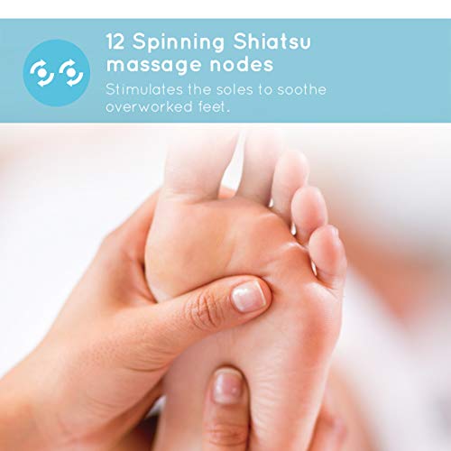 HoMedics Dual Masajeador Eléctrico para Pies – Masaje Plantar Profundo Shiatsu con 12 Cabezales Giratorios, Descontractura los Músculos, Ayuda la Circulación, Alivia el Dolor - Portátil y Compacto