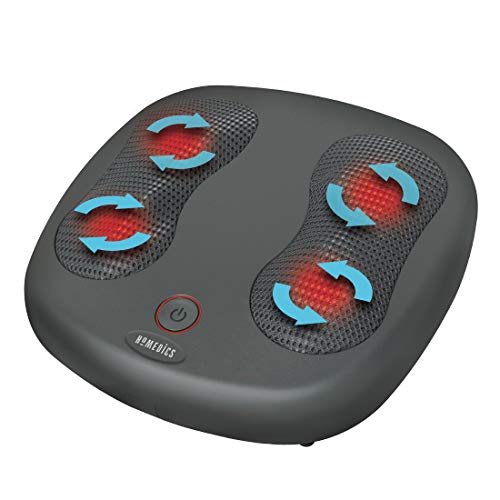 HoMedics Dual Masajeador Eléctrico para Pies – Masaje Plantar Profundo Shiatsu con 12 Cabezales Giratorios, Descontractura los Músculos, Ayuda la Circulación, Alivia el Dolor - Portátil y Compacto