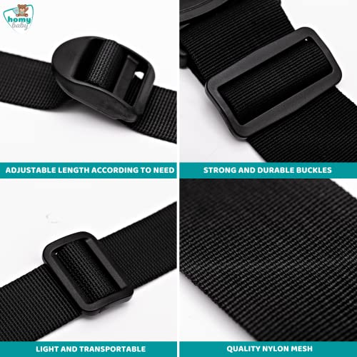 HOMYBABY® Arnes bebe 5 puntos | Anclaje cinturon seguridad niños | Arnes para bebes | Tronas, silla coche y carro bebe | Arnes seguridad silla niño | Enganches bicicleta niño | Correa niños universal