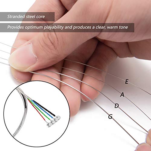 HONGECB Cuerdas de violín, Conjunto Completo Universal (G-D-A-E), Núcleo de acero Níquel-plata Herida con Extremo de Bola Niquelado, con Colofonia Circular Soild, Aptas para Violines 4/4 3/4