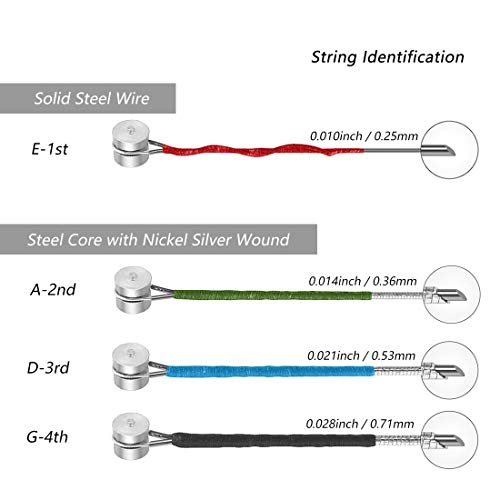 HONGECB Cuerdas de violín, Conjunto Completo Universal (G-D-A-E), Núcleo de acero Níquel-plata Herida con Extremo de Bola Niquelado, con Colofonia Circular Soild, Aptas para Violines 4/4 3/4