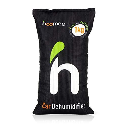 HOOMEE Bolsa de Sílice Antihumedad para Coche + Alfombrilla Antideslizante para Salpicadero - Elimina de Olores y Evita la Formación de Vaho en las Ventanas, la Condensación y el Moho. Bolsa de 1Kg