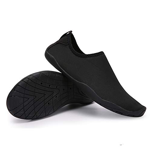 HOTROAD Zapatos de Agua Ligeros Descalzos Sandalias de Playa sin Cordones para Mujeres, Hombres y niños River Camping Travel Deportes Running Surf Shoes-001-Negro 42