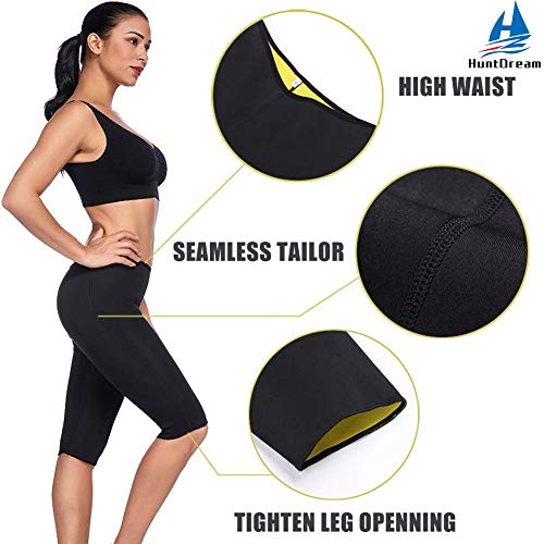 HuntDream Pantalones de pérdida de peso de las mujeres Neoprene ejercicio polainas Sauna traje Body Shaper Sudor caliente Thermo adelgazar Capri entrenamiento